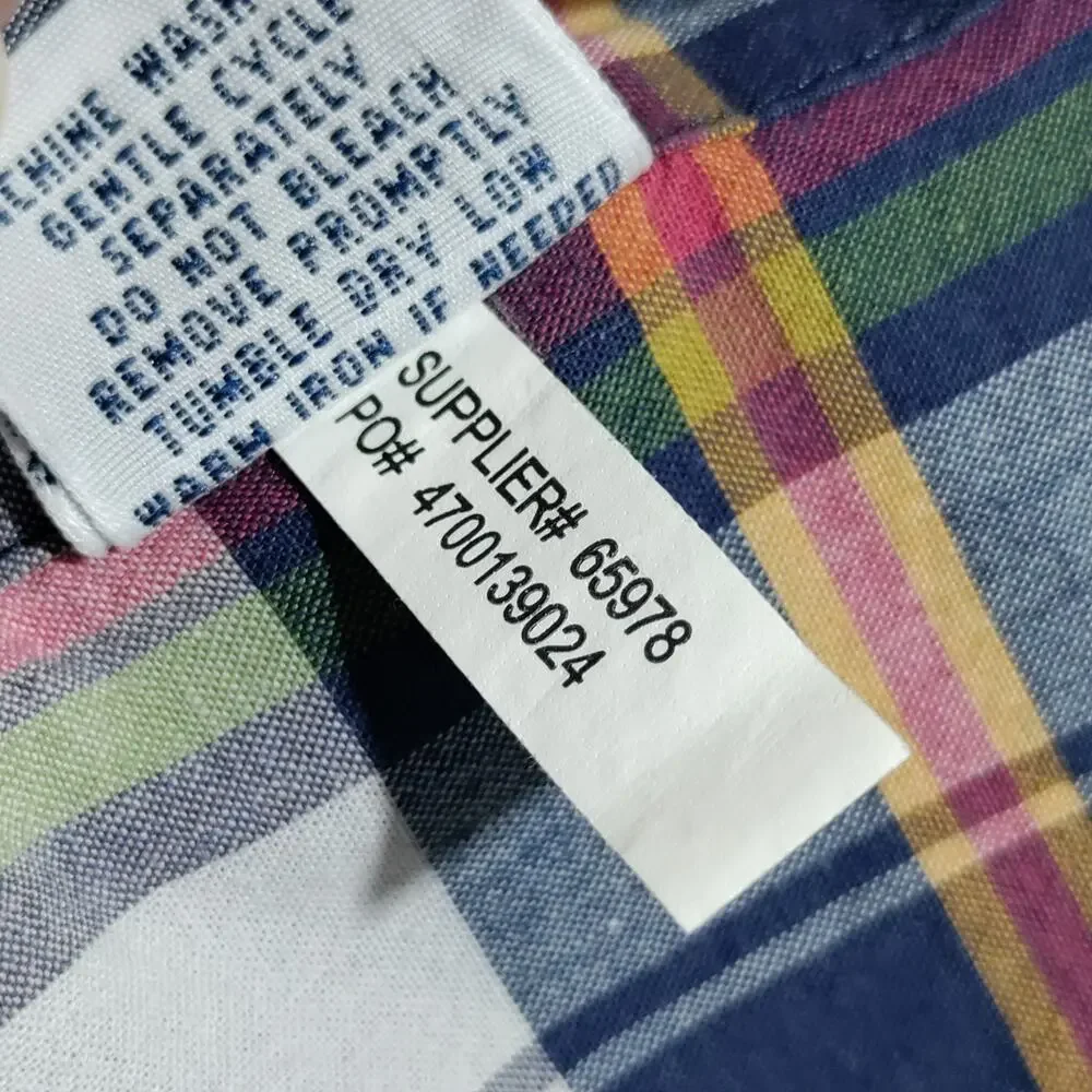 Ralph Lauren Shirt Mens Large Plaid Bleeding Madras Indian Cotton SS Button Down - Picture 12 of 13